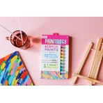 Estuche de pintura acrílica Paintology, 12 colores pastel y 2 pinceles