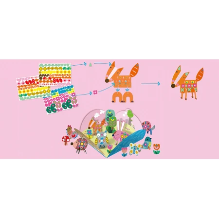 Juego creativo Stick'N'Play con escenas en 3D y pegatinas reposicionables - Jardín secreto