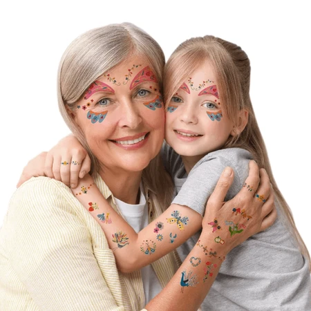 Stickers en gezicht tatoeage set - Fantastische Tuin