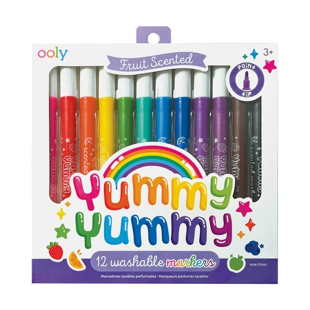 Yummy Yummy wasbare geparfumeerde krijtjes - Set van 12