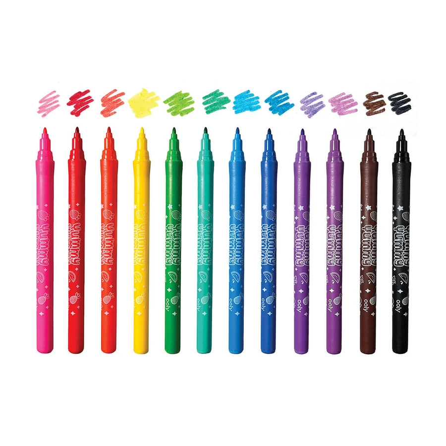 Yummy Yummy wasbare geparfumeerde krijtjes - Set van 12