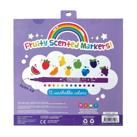 Yummy Yummy wasbare geparfumeerde krijtjes - Set van 12