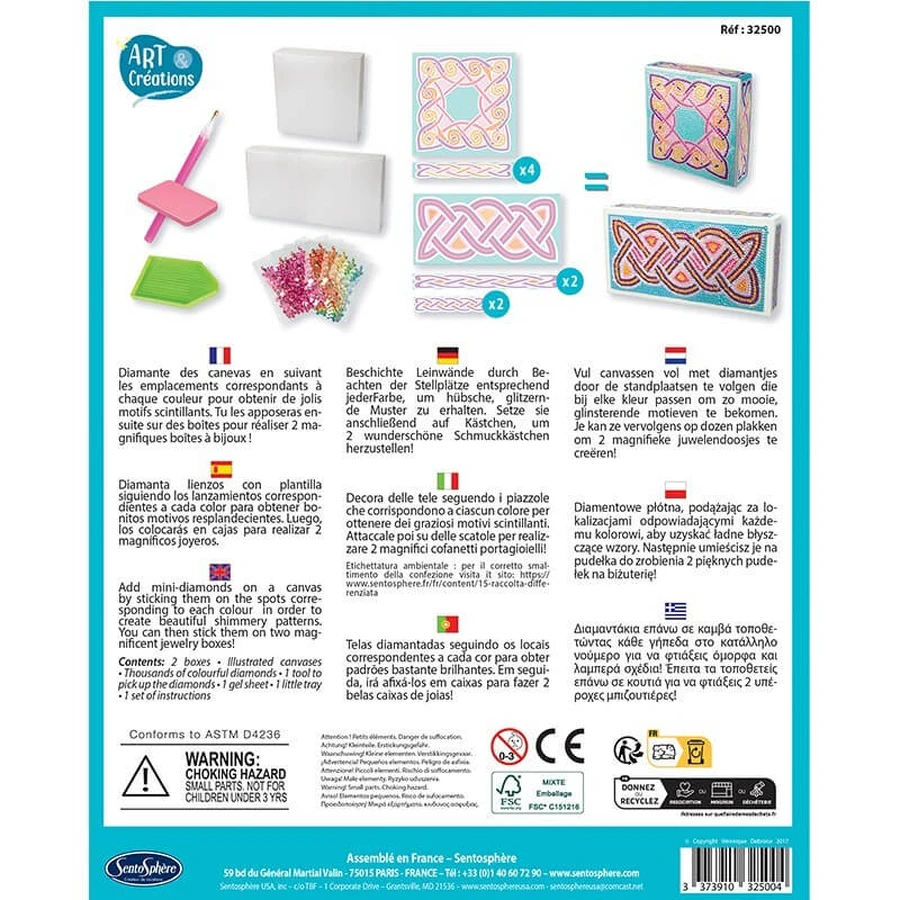 Creative kit boxes with diamonds / rhinestones - Celtic motifs - Sentosphere