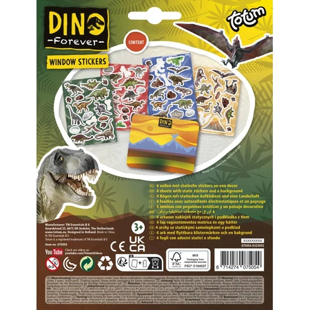Repositionable dinosaur stickers