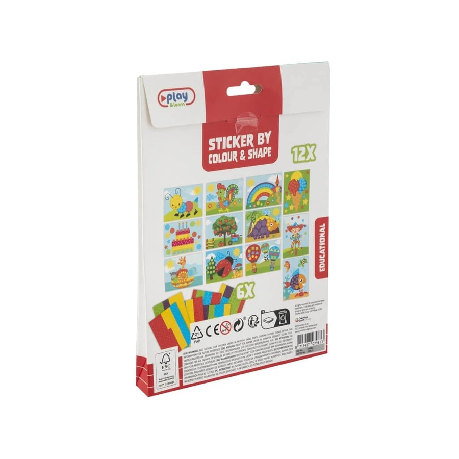 Juego de pegatinas de colores y formas, Grafix