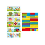 Juego de pegatinas de colores y formas, Grafix