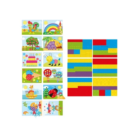 Juego de pegatinas de colores y formas, Grafix