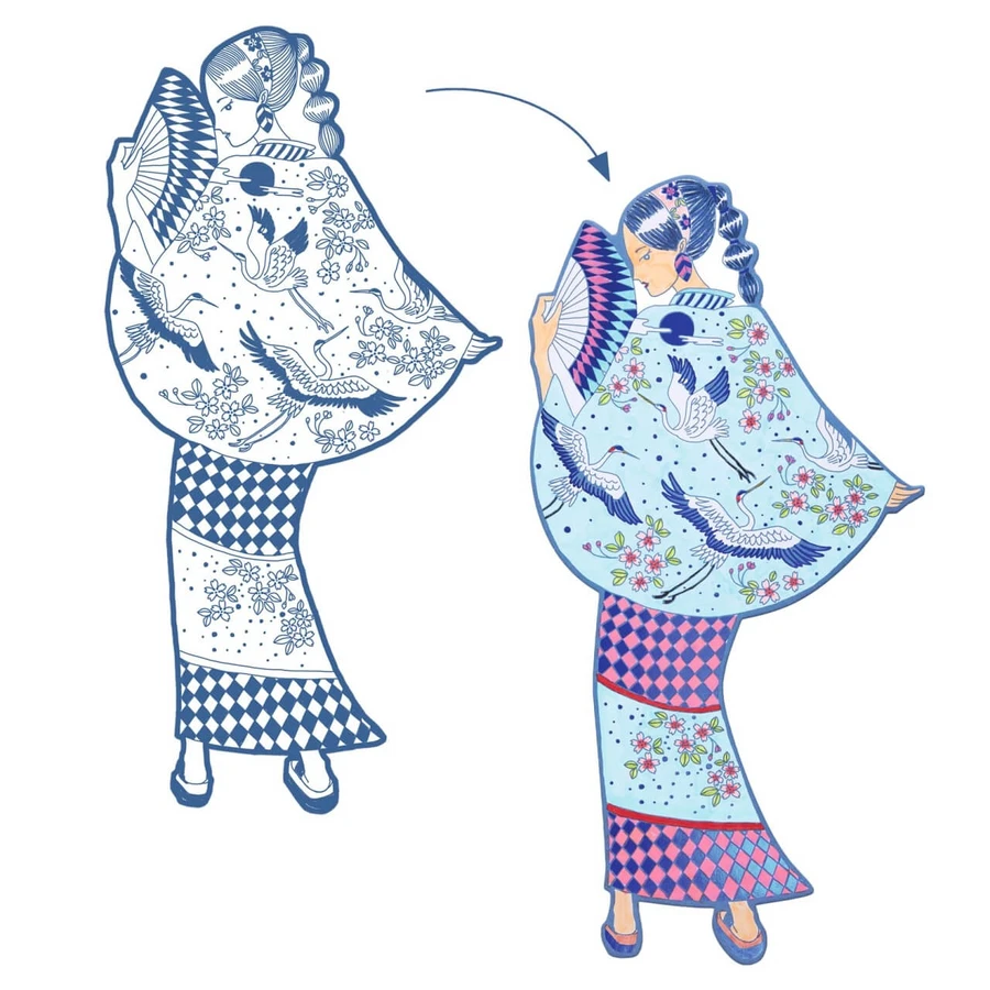 Coloriage défilé de mode Laura & friends, Djeco