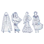 Coloriage défilé de mode Laura & friends, Djeco