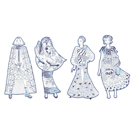 Coloriage défilé de mode Laura & friends, Djeco