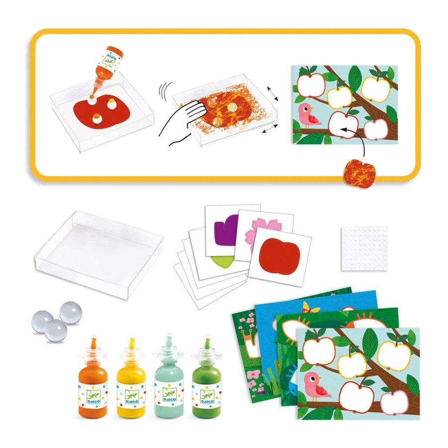 Malen mit Glaskugeln, Djeco Animals