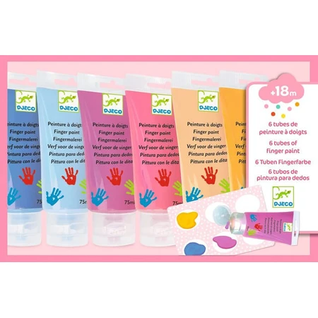 6 Douces couleurs de peinture à la main Djeco