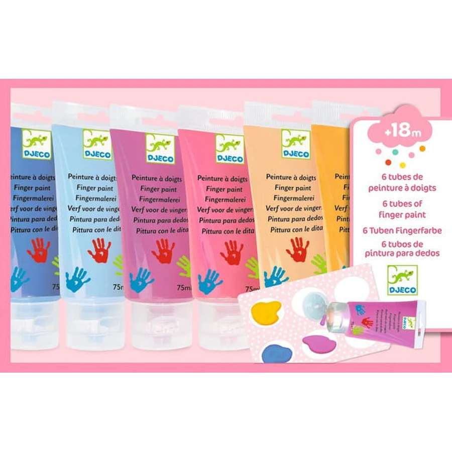 6 Douces couleurs de peinture à la main Djeco