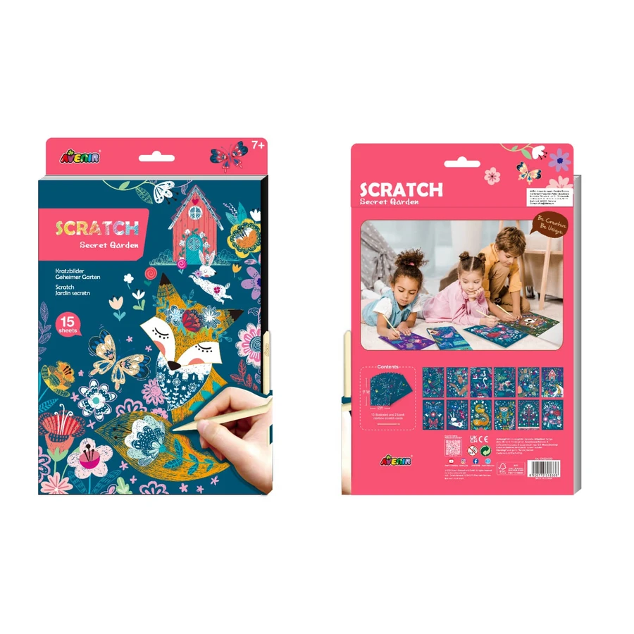 A4 Scratch off set - Secret Garden