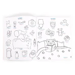 Libro de dibujos con pegatinas Inglés-Francés, Moulin Roty