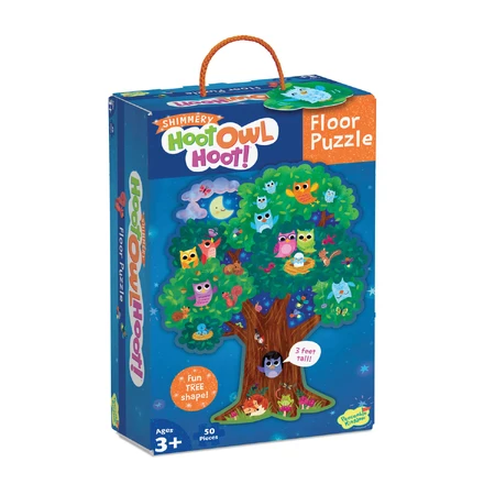 Hoot Owl Hoot, tree-shaped floor puzzle with owls