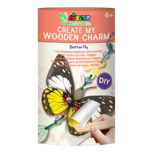 Set creativo de madera - Llavero Mariposa, colección Natural Creations