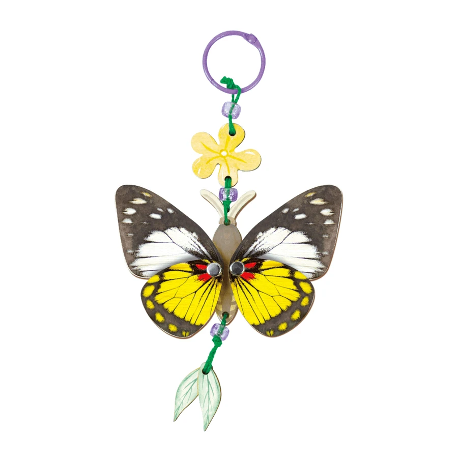 Set creativo de madera - Llavero Mariposa, colección Natural Creations