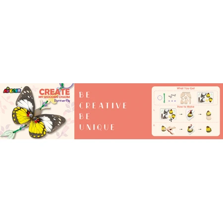 Set creativo de madera - Llavero Mariposa, colección Natural Creations