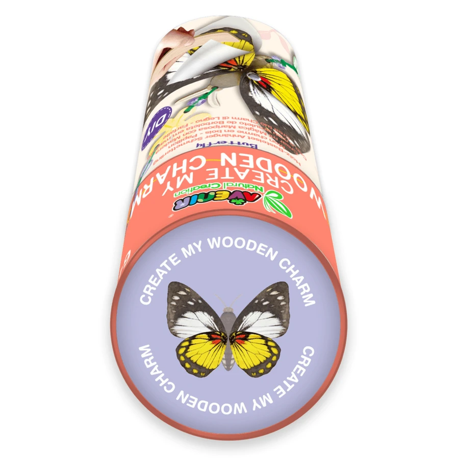 Set creativo de madera - Llavero Mariposa, colección Natural Creations