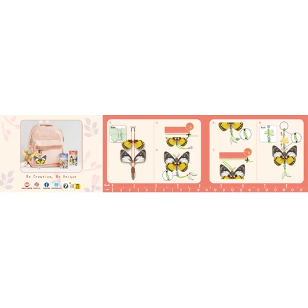 Set creativo de madera - Llavero Mariposa, colección Natural Creations