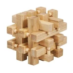 Logic game IQ in bamboo wood in metal box-2