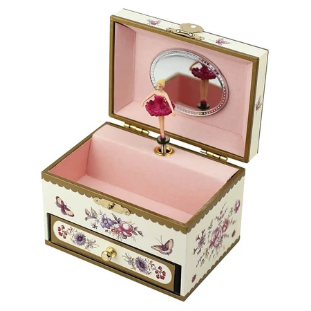 Muziekdoos met lade - Ballerina Bloemen - Trousselier