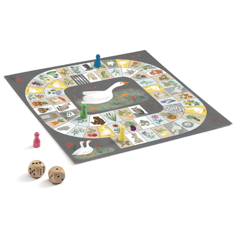 Classic game with pawns, the game of the geese