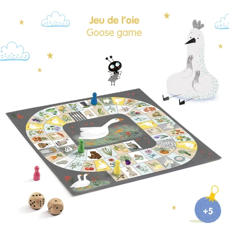 Classic game with pawns, the game of the geese