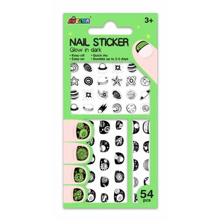 Phosphorescent nail stickers - glow in the dark - Space