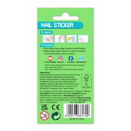 Phosphorescent nail stickers - glow in the dark - Space