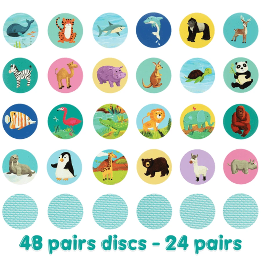 Zuordnungsspiel Boppi, 48 Teile, Wildtiere