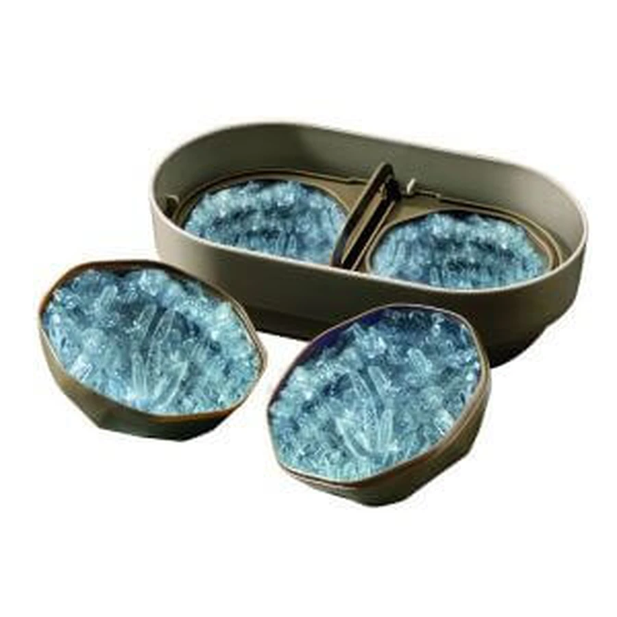 Set of grown crystal geode experiments