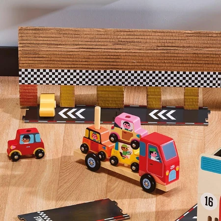 Truck with 4 cars - Wooden stacking toy - Vilac