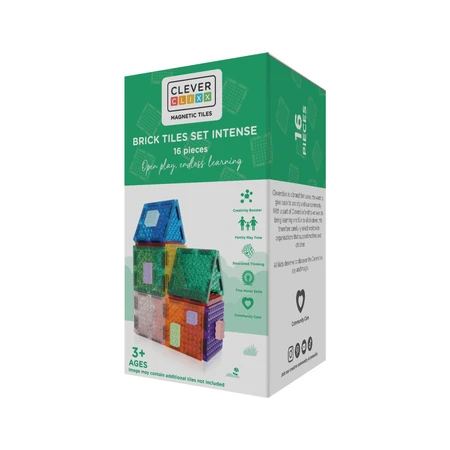 Jeu de construction magnétique Brick Tiles 16 pièces, Cleverclixx