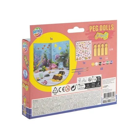 Kreatives DIY-Set, Holzfiguren, Peg Dolls, Meerjungfrauen