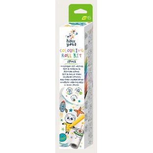 Selbstklebendes Zeichenrollenset - 3 m und 12 Buntstifte, Space - Haku Yoka