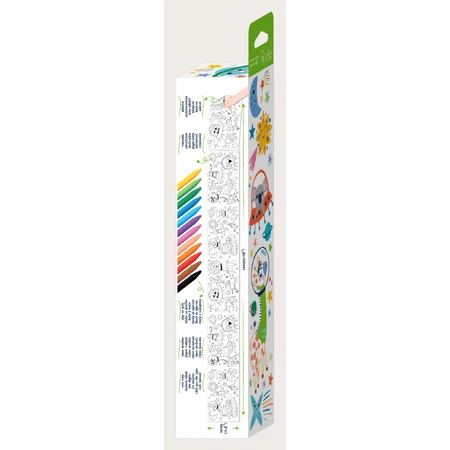 Selbstklebendes Zeichenrollenset - 3 m und 12 Buntstifte, Space - Haku Yoka