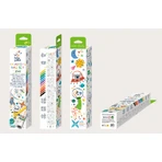 Selbstklebendes Zeichenrollenset - 3 m und 12 Buntstifte, Space - Haku Yoka