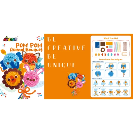 Pom Pom creative set - animal bouquet
