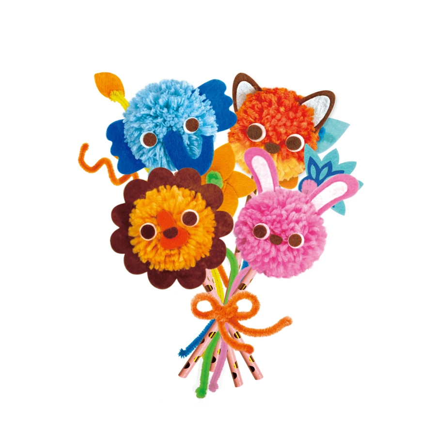 Pom Pom creative set - animal bouquet