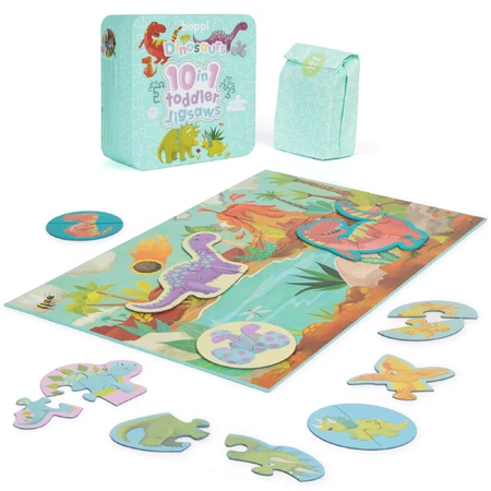 Puzzle progresivo infantil 10 en 1, Boppi - Dinosaurios