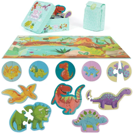 Puzzle progresivo infantil 10 en 1, Boppi - Dinosaurios
