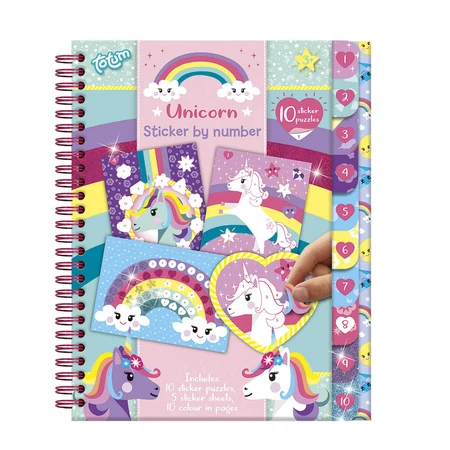 Creative unicorn stickers set, stick on numbers