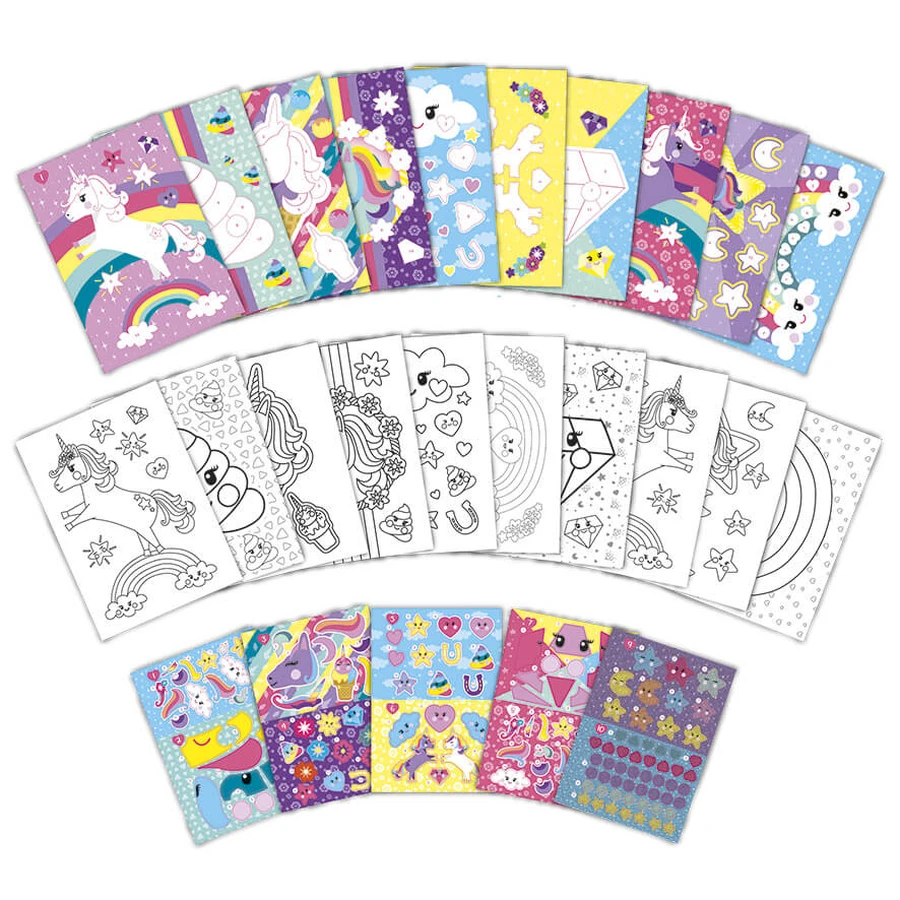 Creative unicorn stickers set, stick on numbers
