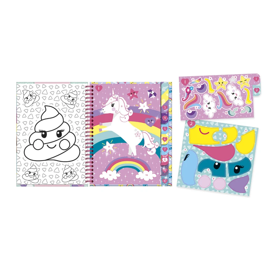 Creative unicorn stickers set, stick on numbers