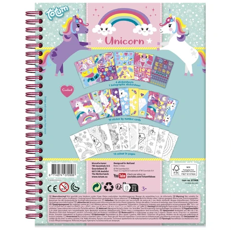 Creative unicorn stickers set, stick on numbers