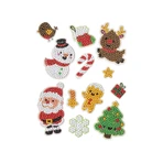 Set creativo con temática navideña, Crea 12 pegatinas navideñas con la técnica de pintura diamante