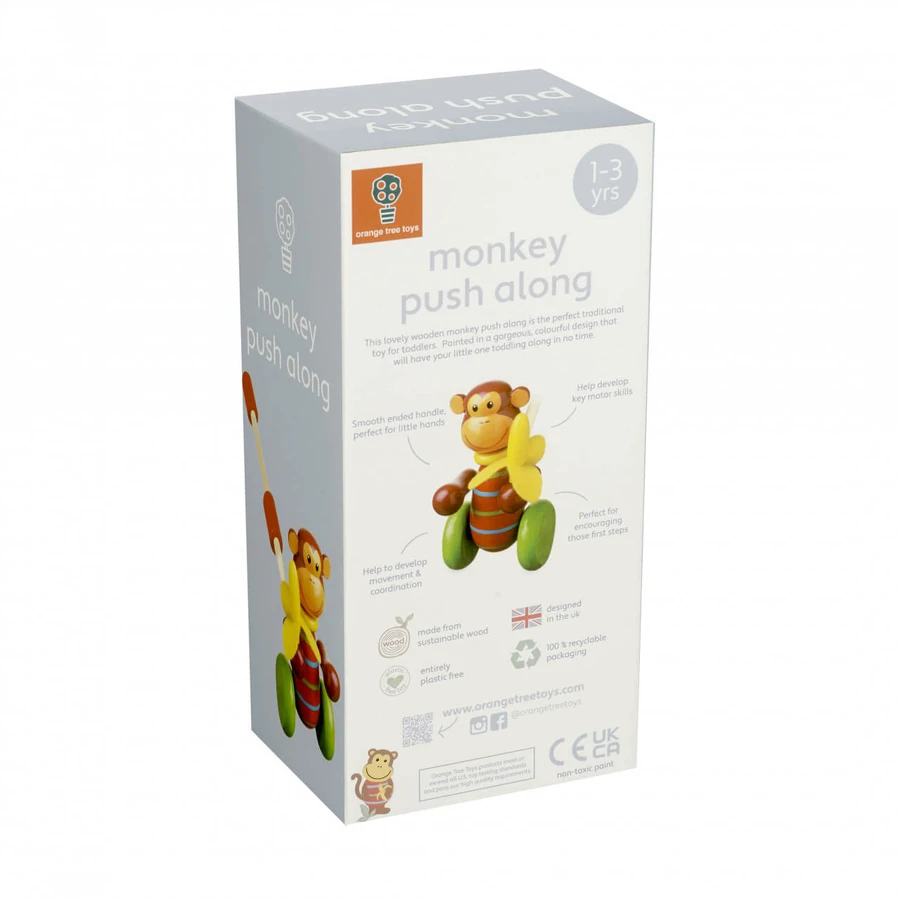 Schiebespielzeug für Affen, Orange Tree Toys