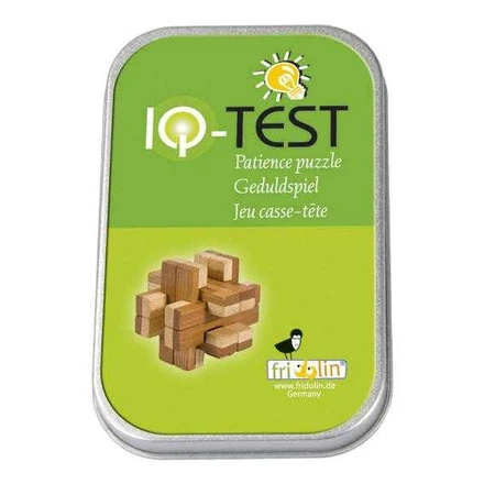 Logic game IQ in bamboo wood in metal box-8